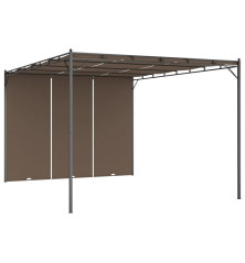 Sodo pavėsinė su šonine užuolaida, taupe spalvos, 4x3x2,25m