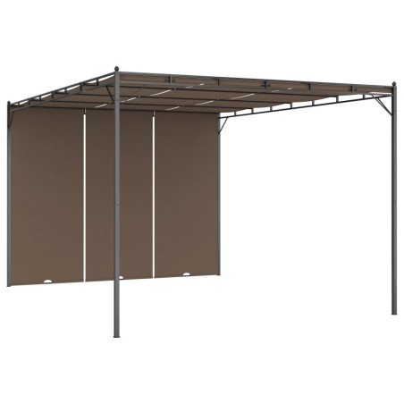 Sodo pavėsinė su šonine užuolaida, taupe spalvos, 4x3x2,25m