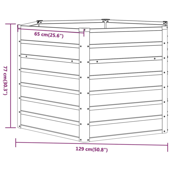 Sodo lovelis, pilkas, 129x129x77cm, plienas