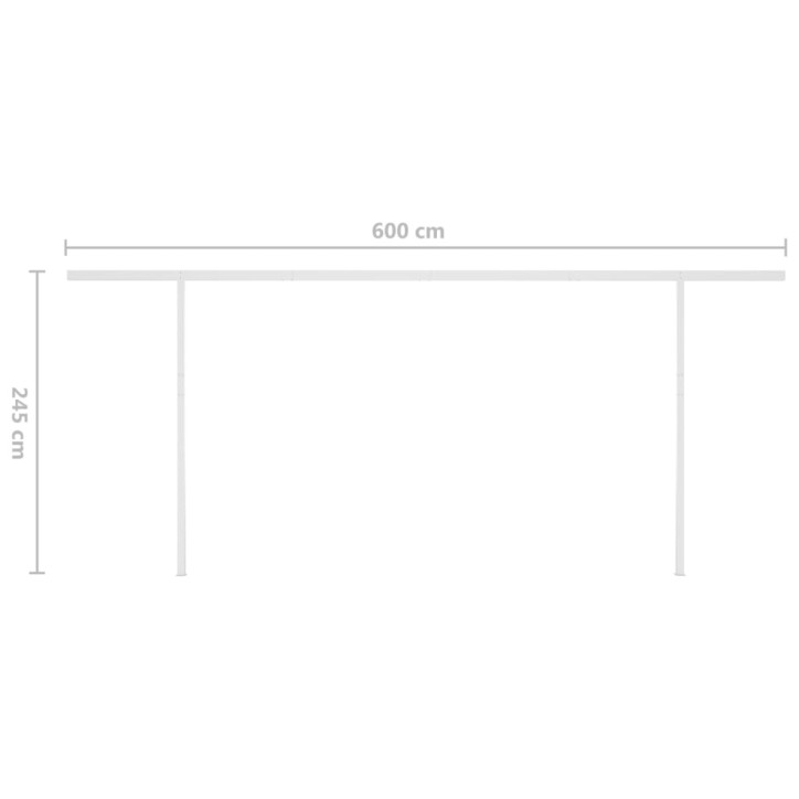 Rankiniu būdu ištraukiama markizė, oranžinė ir ruda, 6x3m