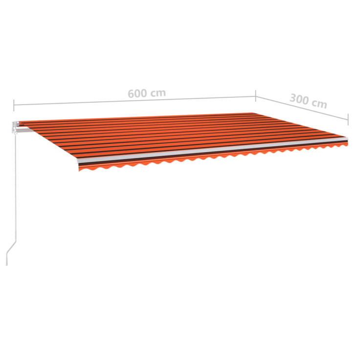 Automatiniu būdu ištraukiama markizė, oranžinė ir ruda, 6x3m