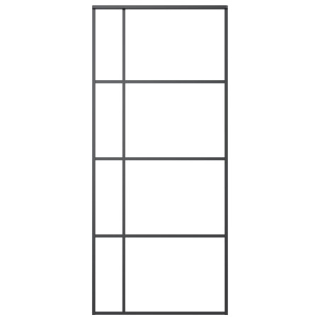 Stumdomos durys, juodos, 90x205cm, ESG stiklas ir aliuminis