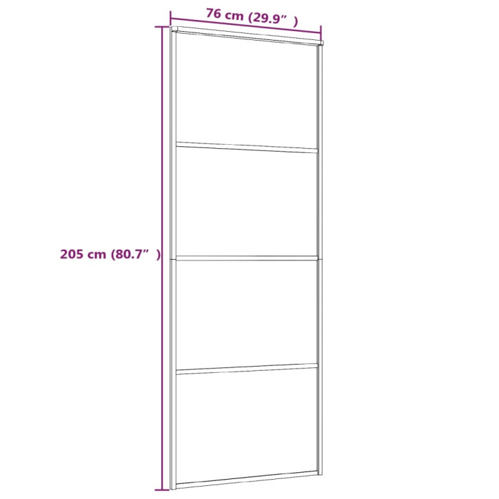 Stumdomos durys, juodos, 76x205cm, ESG stiklas ir aliuminis