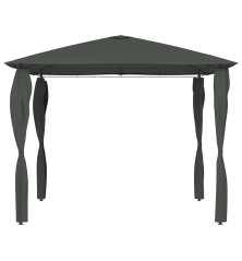 Pavėsinė su stulpų uždangalais, antracito, 3x3x2,6m, 160g/m²