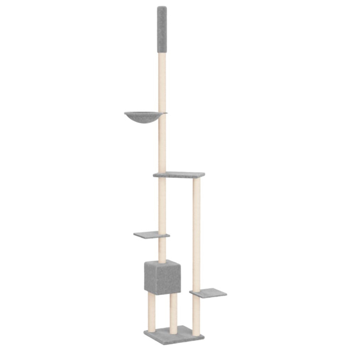 Draskyklė katėms iki lubų, šviesiai pilka, 258,5–284,5cm