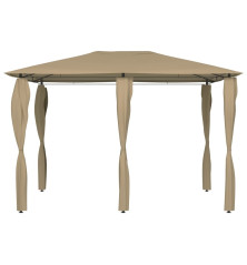 Pavėsinė su stulpų uždangalais, taupe, 3x4x2,6m, 160g/m²