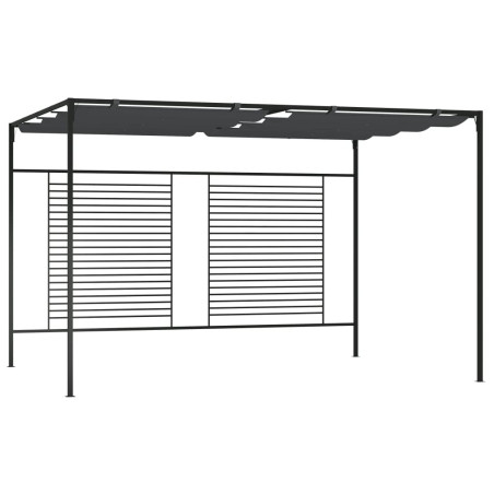 Pavėsinė su įtraukiamu stogu, antracito, 4x3x2,3m, 180g/m²