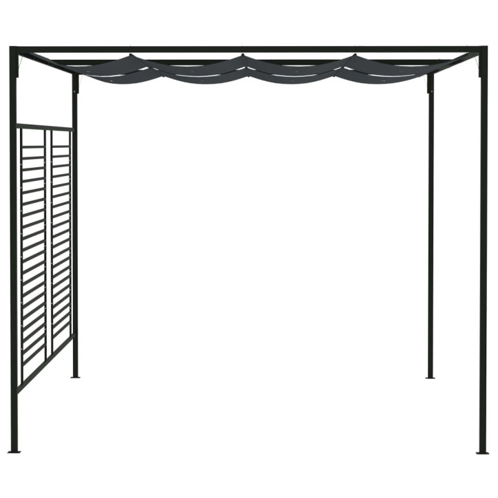 Pavėsinė su įtraukiamu stogu, antracito, 4x3x2,3m, 180g/m²