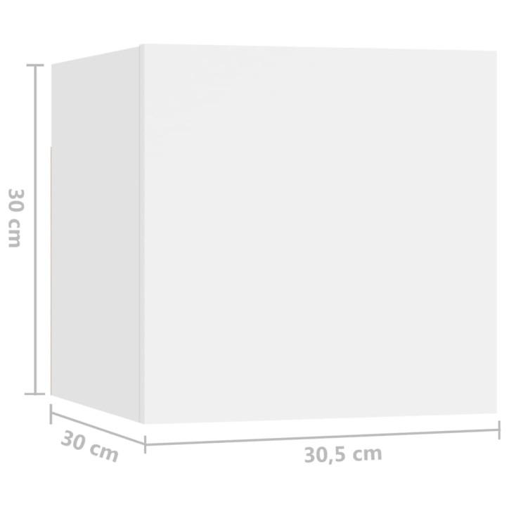 Televizoriaus spintelių komplektas, 8 dalių, baltas, MDP