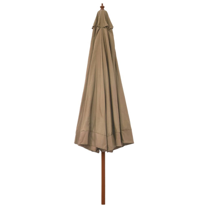 Lauko skėtis su mediniu stulpu, taupe spalvos, 330cm