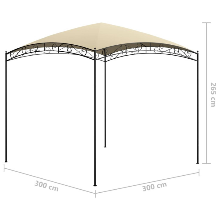 Pavėsinė, kreminės spalvos, 3x3x2,65m, 180 g/m²