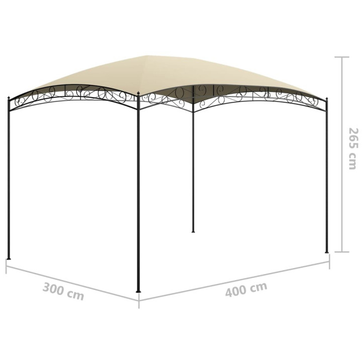 Pavėsinė, kreminės spalvos, 3x4x2,65m, 180 g/m²