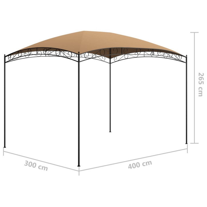 Pavėsinė, taupe spalvos, 3x4x2,65m, 180 g/m²