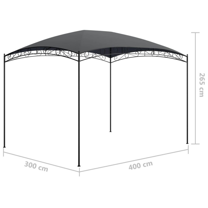 Pavėsinė, antracito spalvos, 3x4x2,65m, 180 g/m²