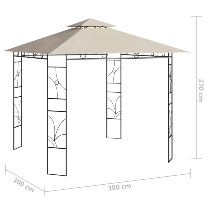 Pavėsinė, kreminės spalvos, 3x3x2,7m, 160g/m²