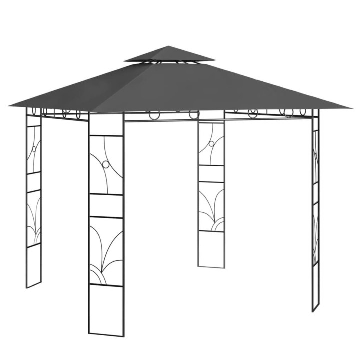 Pavėsinė, antracito spalvos, 3x3x2,7m, 160g/m²