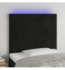 Galvūgalis su LED, juodos spalvos, 90x5x118/128cm, aksomas