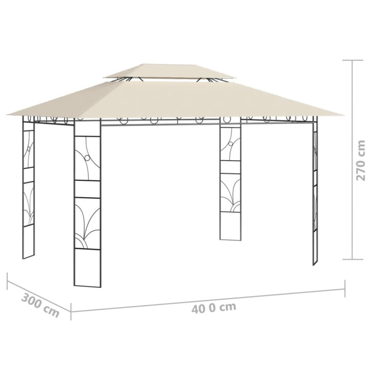 Pavėsinė, kreminės spalvos, 4x3x2,7m, 160g/m²