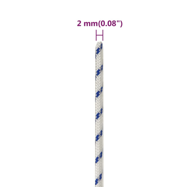 Valties virvė, baltos spalvos, 2mm, 25m, polipropilenas