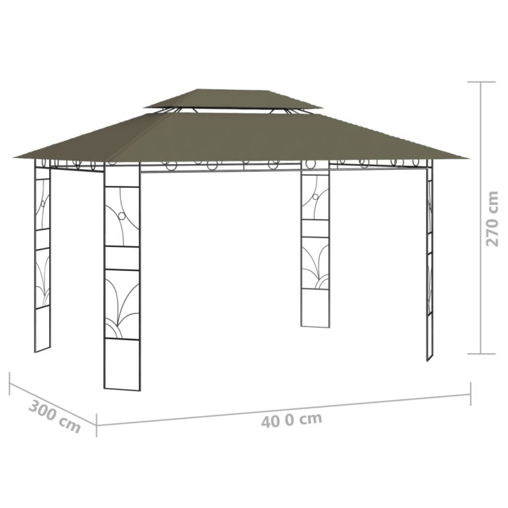 Pavėsinė, taupe spalvos, 4x3x2,7m, 160g/m²