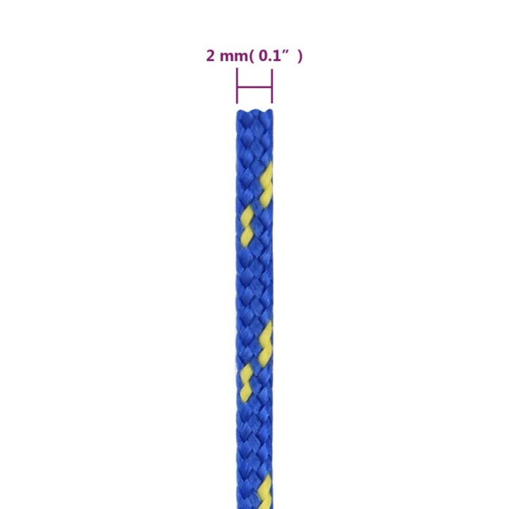 Valties virvė, mėlynos spalvos, 2mm, 250m, polipropilenas