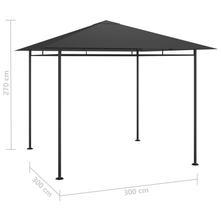 Pavėsinė, antracito spalvos, 3x3x2,7m, 180g/m²