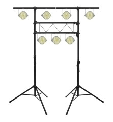 Apšvietimo stovas, juodos spalvos, 238x115x(180–300)cm, plienas