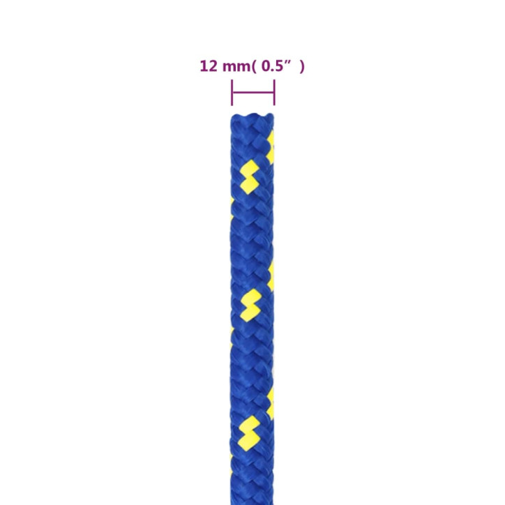 Valties virvė, mėlynos spalvos, 12mm, 25m, polipropilenas