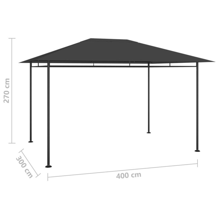 Pavėsinė, antracito spalvos, 4x3x2,7m, 180g/m²