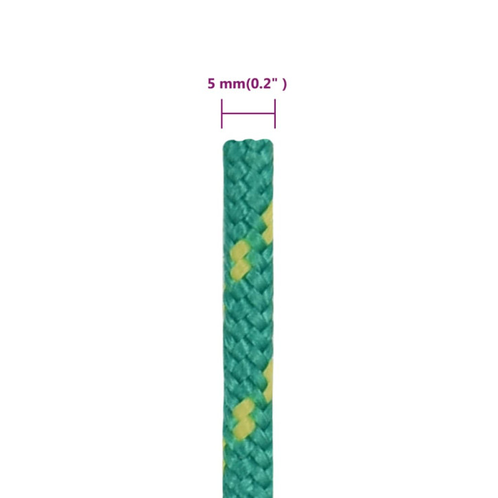 Valties virvė, žalios spalvos, 5mm, 50m, polipropilenas