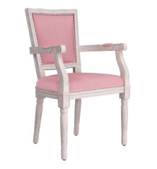 Valgomojo kėdė, rožinės spalvos, aksomas
