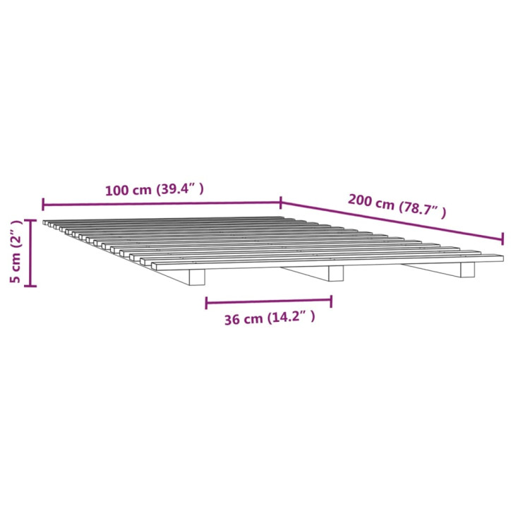 Lovos rėmas, medaus rudas, 100x200cm, pušies medienos masyvas