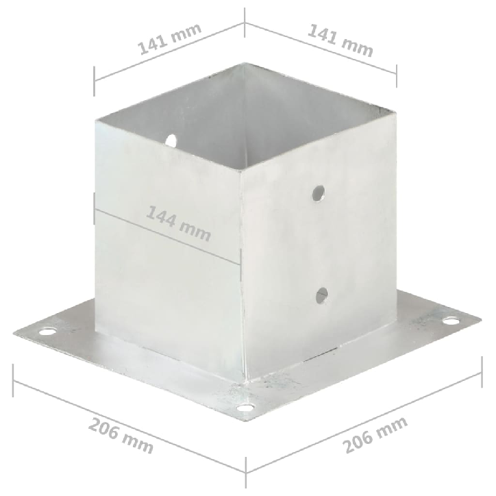 Stulpų pagrindai, 4vnt., galvanizuotas metalas, 141mm