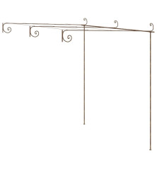 Sodo pergolė, senovinės rudos spalvos, 3x3x2,5m, geležis