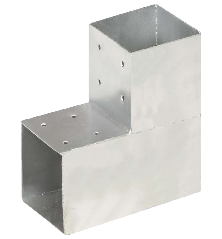 Stulpo sujungimas, 101x101mm, galvanizuotas metalas, L formos