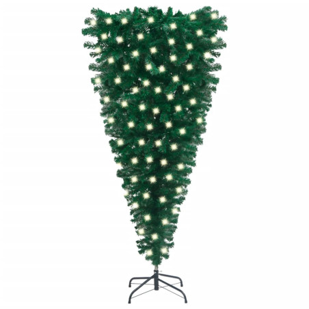 Apversta dirbtinė Kalėdų eglutė su LED lemputėmis, žalia, 150cm