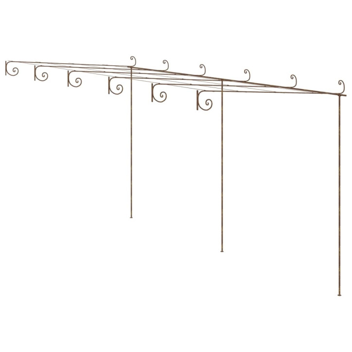 Sodo pergolė, senovinės rudos spalvos, 6x3x2,5m, geležis