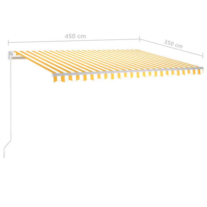 Rankiniu būdu ištraukiama markizė, geltona ir balta, 4,5x3,5m