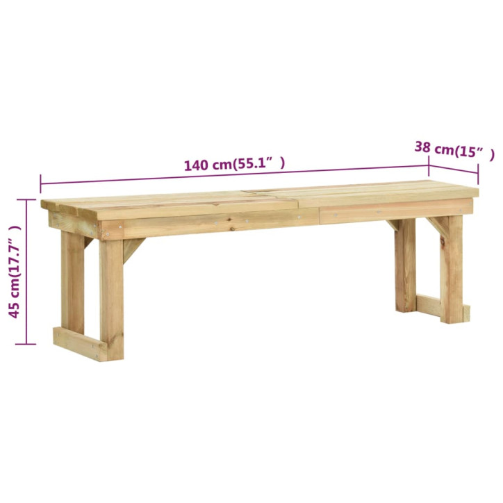 Sodo suoliukas, 140cm, impregnuota pušies mediena