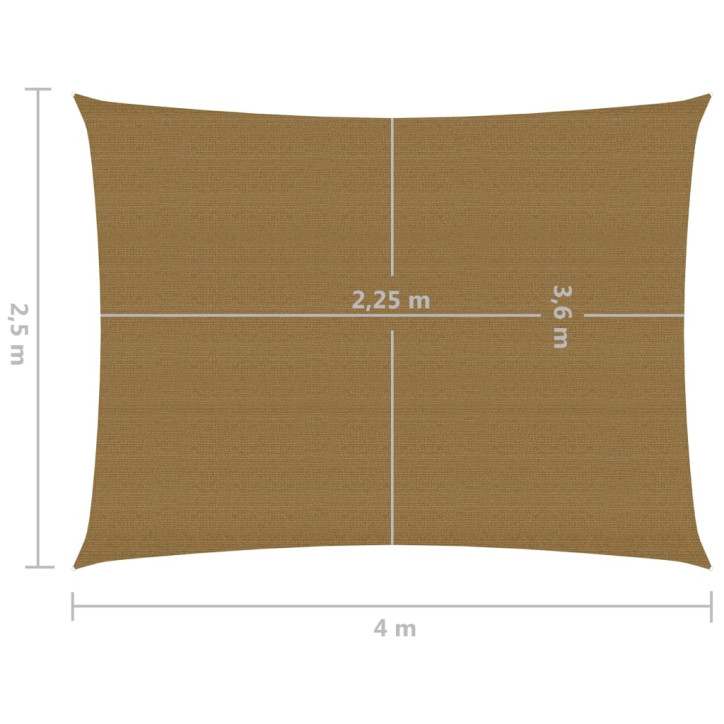 Uždanga nuo saulės, taupe spalvos, 2,5x4m, HDPE, 160g/m²