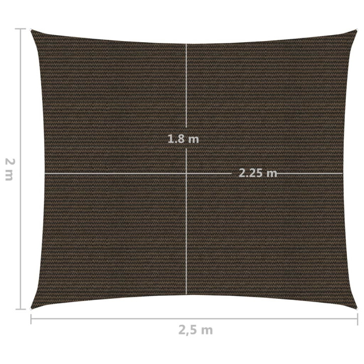 Uždanga nuo saulės, rudos spalvos, 2x2,5m, HDPE, 160g/m²