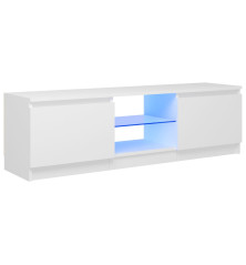 TV spintelė su LED apšvietimu, baltos spalvos, 120x30x35,5cm