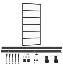 Stumdomos durys su įrangos rinkiniu, 90x205cm, ESG ir aliuminis