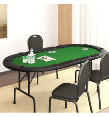 Sulankstomas pokerio stalas, žalias, 206x106x75cm, 10 žaidėjų