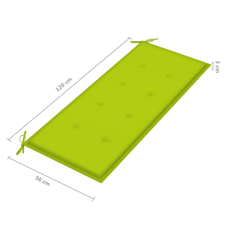 Batavia suoliukas su šviesiai žalia pagalve, 120cm, tikmedis