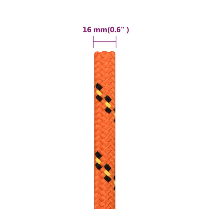 Valties virvė, oranžinės spalvos, 16mm, 100m, polipropilenas