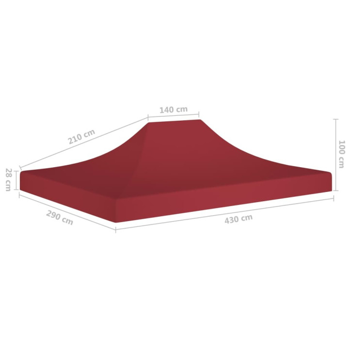 Proginės palapinės stogas, tamsiai raudonas, 4,5x3m, 270 g/m²