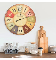 Sieninis laikrodis, 60 cm, spalvotas, vintažinio dizaino