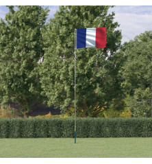 Prancūzijos vėliava su stiebu, aliuminis, 5,55m