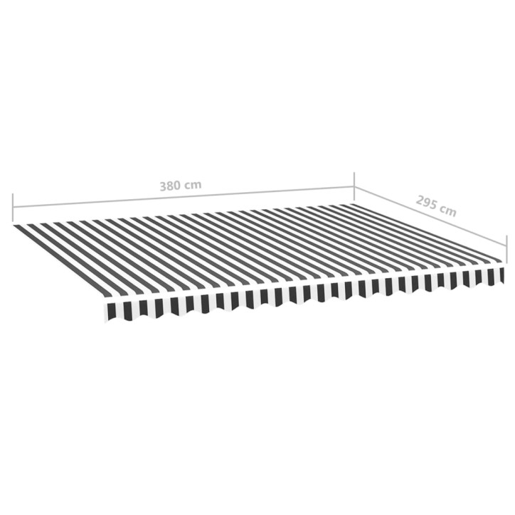 Pakaitinis audinys markizei, antracito ir baltos spalvos, 4x3 m